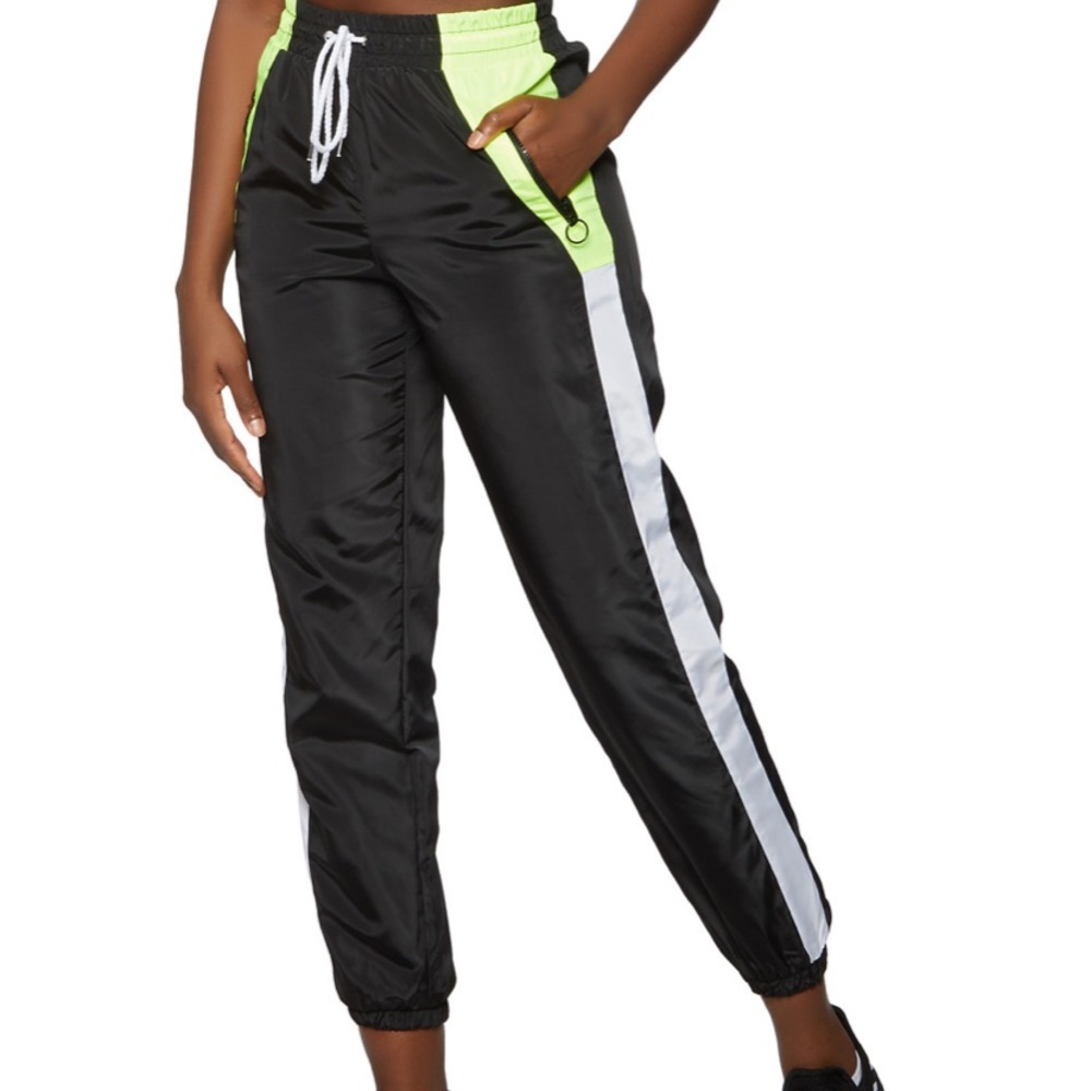 Nylon Colorblock Wind Pants Joggers